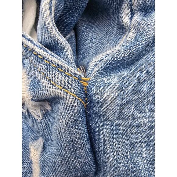 Harper Women's M Cuffed Denim Button Side Shortalls - Picture 6 of 8